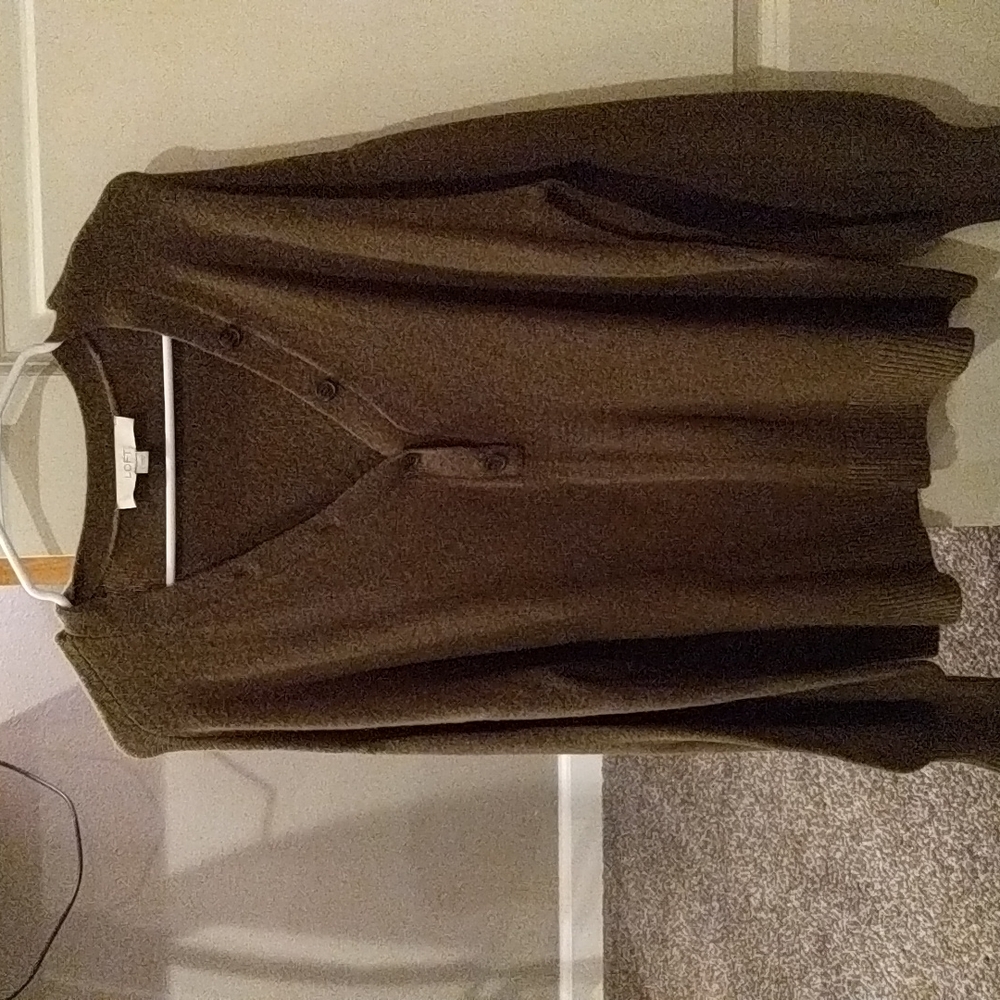 Loft olive v-neck sweater size large
